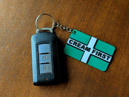 Devon Flag Keychain: Cream Tea Lover Gift, Made in UK