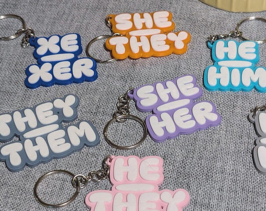 3D Printed Pronoun Pin / Keyring