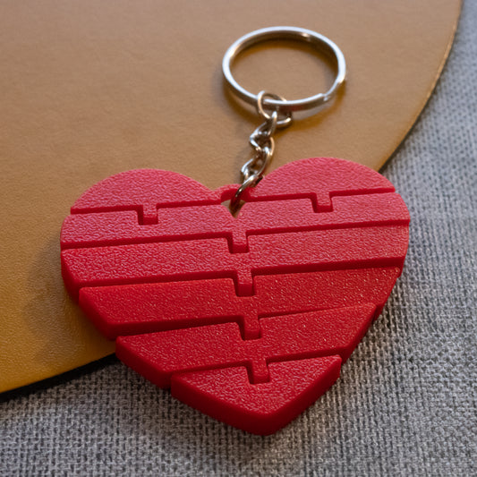 Articulated Heart Keychain 3D Printed | Red Romantic Gift, Valentines Day Gift