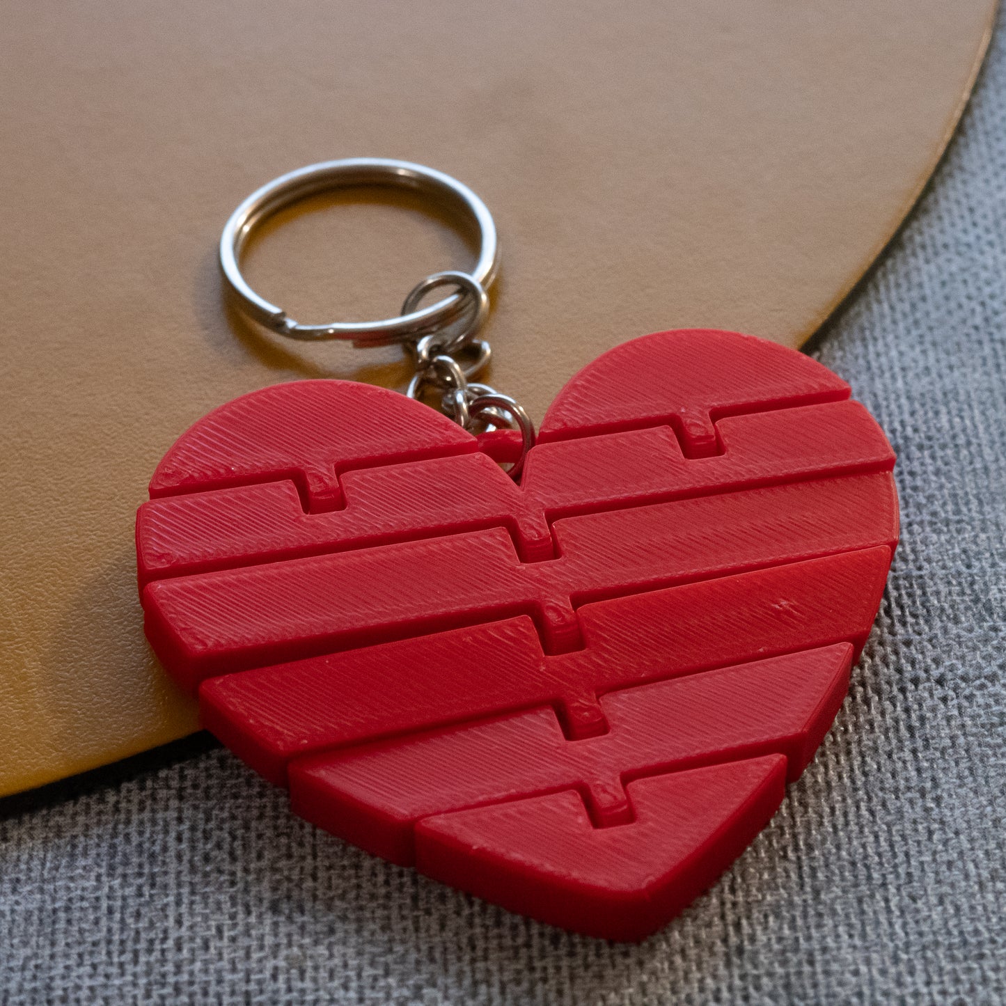 Articulated Heart Keychain 3D Printed | Red Romantic Gift, Valentines Day Gift
