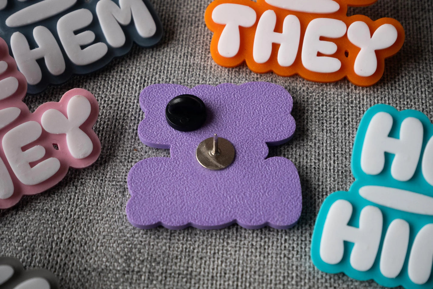 3D Printed Pronoun Pin / Keyring