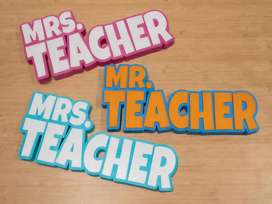 Personalized Teacher Name Plate, Classroom Decor, Teacher Gift